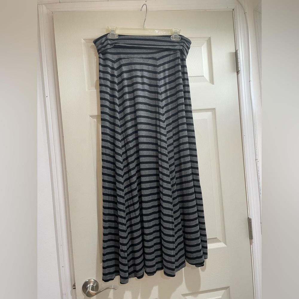 Striped A line Gray/Black Women's Skirt